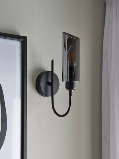 1 Arm Wall Light, Black