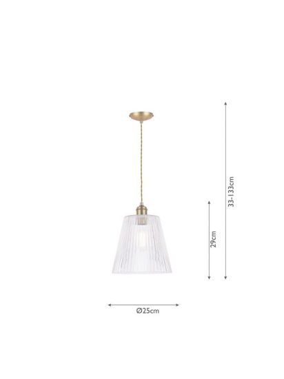 Large Pendant Ceiling Light, Antique Brass