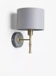 Bamboo Wall Light, Grey/Brass