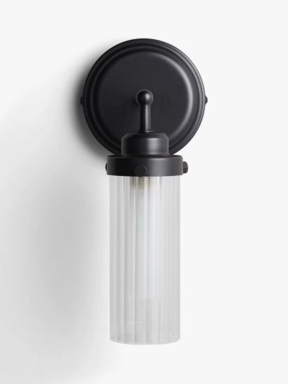 Ribbed Glass Bathroom Wall Light