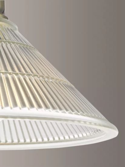 Semi Flush Prismatic Glass Ceiling Light, Clear/Brass