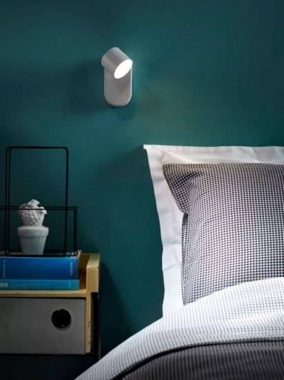 LED Single Spotlight Wall Light, White